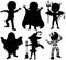 Silhouette Kids Halloween Costume Isolated