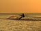 Silhouette of a kitesurf