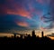 Silhouette Kuala Lumpur city skyline