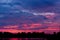 Silhouette of lagoon with shadow wild on twillight time.