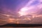 Silhouette of Lam Takong reservoir dam with mountain, Nakhon Ratchasima