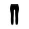 Silhouette Leggings with elastic at waist and ankles. Outline icon of unisex tight-fitting pants. Black illustration of thermal