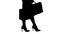 Silhouette Legs of shopping lady with shopping bags.