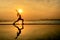 Silhouette lifestyle healthy woman practicing yoga