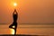 Silhouette lifestyle woman yoga exercise for healthy life.