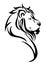 Silhouette lion side head tribal tattoo logo