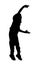 Silhouette of little a boy jumps