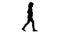 Silhouette Little girl in casual clothes walking.