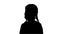 Silhouette Little girl wearing protective face mask taking deep