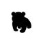 Silhouette of little Panda. Cute young animal