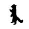 Silhouette little red Panda. Animal feline bear panda family