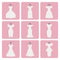 Silhouette of little wedding dresses.Flat icons