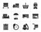 Silhouette Logistic, cargo and shipping icons