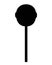 Silhouette of a lollipop. Round lollipop - vector black silhouette for logo or pictogram. Caramel sign or icon.