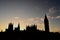 Silhouette of London Eye, Westminster Abbey,