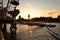 Silhouette of London Eye, Westminster Abbey,