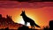 Silhouette of Lone Coyote at Desert Sunset, Made with Generative AI