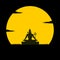 Silhouette of Lord Shiva meditating