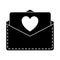 Silhouette love heart envelope mail valentine letter