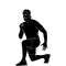 Silhouette - Male athlete Hand-drawn Illustration on white background