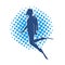 Silhouette of a male diver swimming pose underwater