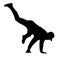 Silhouette of a male doing a hip hop dance