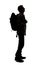 Silhouette of a Male Hiker or Tour Guide