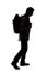 Silhouette of a Male Hiker or Tour Guide