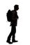 Silhouette of a Male Hiker or Tour Guide