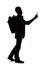Silhouette of a Male Hiker or Tour Guide Pointing At Something