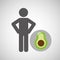 Silhouette man avocado nutrition healthy