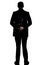 Silhouette man back full length hold rose flower