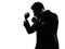 Silhouette man boxing gesture