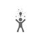 Silhouette of man with bulb. New idea pictogram. Innovation icon