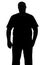 Silhouette of a man with a dense constitution ful