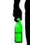 Silhouette of man drinking alcohol