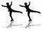 Silhouette man figure skater, vector illustration