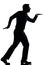 Silhouette man funny egyptian walking full length