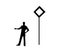 silhouette of a man hitchhiking