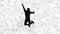 Silhouette of a man jumping,beautiful illustration of a man jumping in a black outline