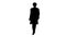 Silhouette Man in old-fashioned laced frock coat and white wig w