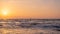 Silhouette of man on a personal water craft on the  Mediterranean Sea at sunset near Haifa, Israel