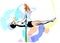 Silhouette of man and pole. Pole dance illustration for fitness, striptease dancers, exotic dance