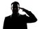 Silhouette man portrait army salute