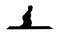 Silhouette man practice yoga sage twist c pose or marichyasana pose stretching exercise muscle with yoga meditation