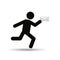 Silhouette man running email