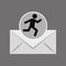 Silhouette man running email