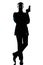 Silhouette man secret agent james bond posture