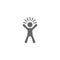 Silhouette of man with shining rays. New idea pictogram. Innovation icon