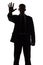 Silhouette of man showing stop